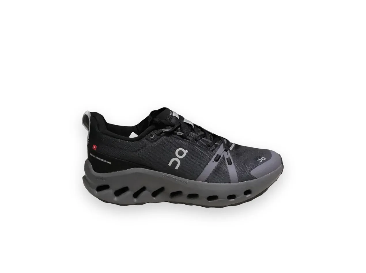 On Cloud Surfer Shoes Black Gray Waterproof 1