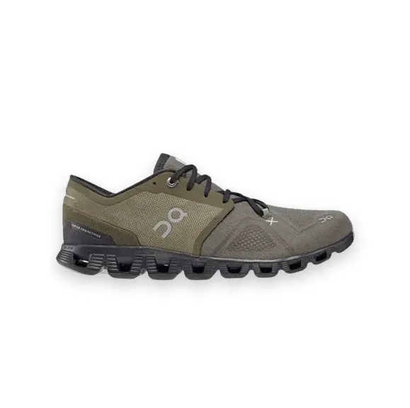 On Cloud X Shoes Khakhi Black 1