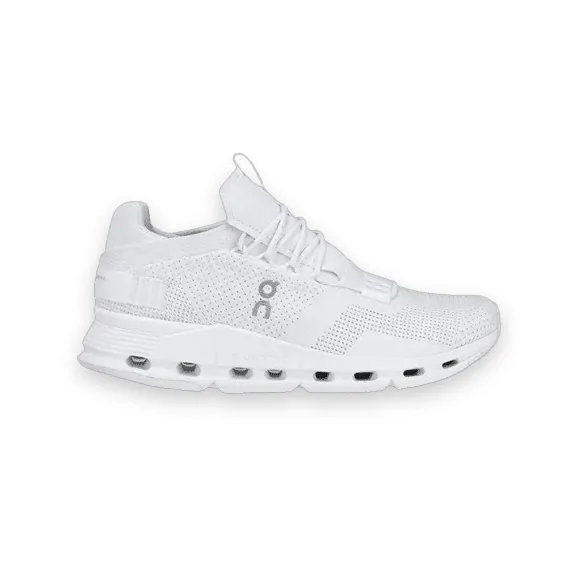 On Cloudnova White on White Shoes 1